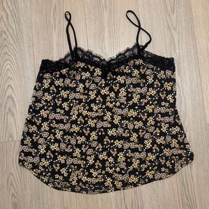 Wild Fable Black and Yellow Floral Cami